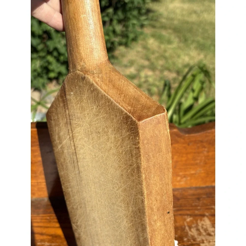 Primitive Wooden Bread Board Maple Chopping Block Tombstone Handled Cutting 1940